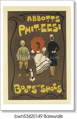 La fabrique de chaussures (Bottes et Souliers) "Abbots Phit-Eesi" by Dudley Hardy, Art Print La fabrique de chaussures (Bottes et Souliers) "Abbots Phit-Eesi" by Dudley Hardy, Art Print