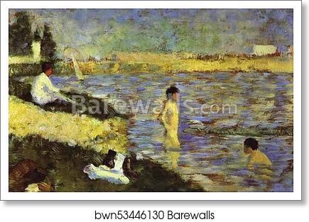 Bathing Boys (study for Bathers at Asnières) by Georges Seurat, Art Print Bathing Boys (study for Bathers at Asnières) by Georges Seurat, Art Print