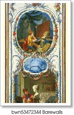 The Arts and Sciences. Painting and Sculpture by François Boucher, Art Print