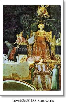 Allegory of Good Government. Detail by Ambrogio Lorenzetti, Art Print Allegory of Good Government. Detail by Ambrogio Lorenzetti, Art Print