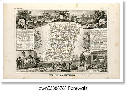 Dépt. de la Mayenne (région nord-ouest) by Victor Jules Levasseur, Art Print
