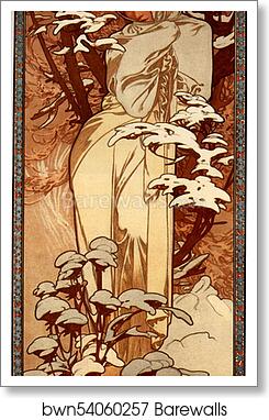 Winter by Alphonse Mucha, Art Print