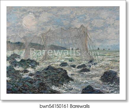 Fishing nets at Pourville by Claude Monet, Art Print