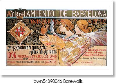 Triosième Exposition de Barcelone by Alexandre De Riquer, Art Print Triosième Exposition de Barcelone by Alexandre De Riquer, Art Print