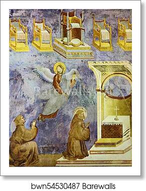 The Vision of the Thrones by Giotto, Art Print