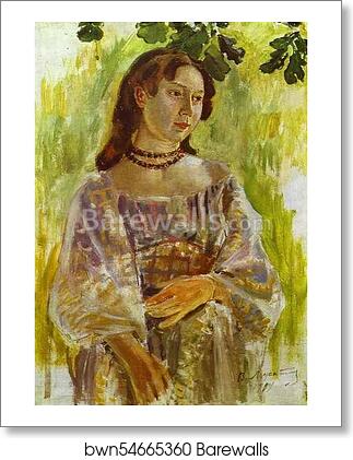 Young Girl with a Necklace by Victor Borisov-Musatov, Art Print Young Girl with a Necklace by Victor Borisov-Musatov, Art Print
