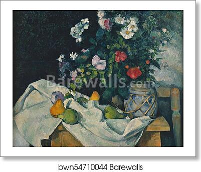 Still Life with Flowers and Fruit by Paul Cézanne, Art Print Still Life with Flowers and Fruit by Paul Cézanne, Art Print