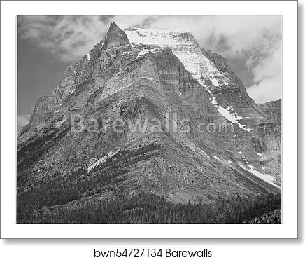 Full view of mountain, "Going-to-the-Sun Mountain, Glacier National Park," Montana.  Photographs of National Parks and Monuments, compiled 1941 - 1942, documenting the period ca. 1933 - 1942 by Ansel Adams (1902-1984), Art Print