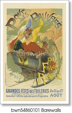 Les grandes fêtes des Tuileries, "Pour les pauvres de France et de Russie" by Gaston Noury, Art Print