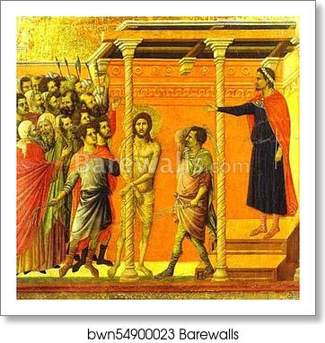 Maestà (back, central panel) The Flagellation by Duccio Di Buoninsegna, Art Print Maestà (back, central panel) The Flagellation by Duccio Di Buoninsegna, Art Print