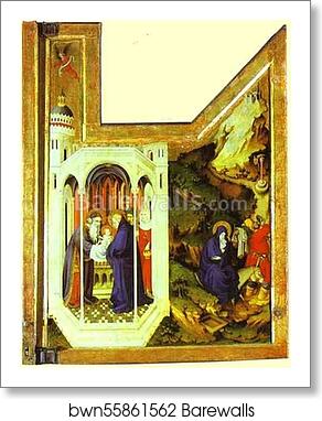 Presentation in the Temple and Flight into Egypt by Melchior Broederlam, Art Print