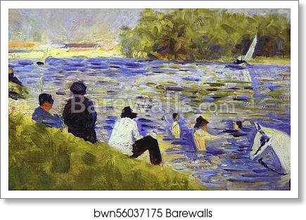 Bathers (study for Bathers at Asnières) by Georges Seurat, Art Print Bathers (study for Bathers at Asnières) by Georges Seurat, Art Print