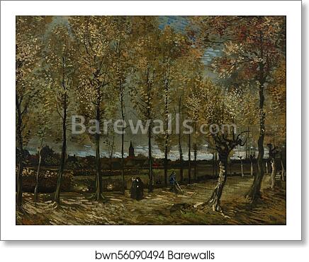 Lane with Poplars near Nuenen by Vincent Van Gogh, Art Print