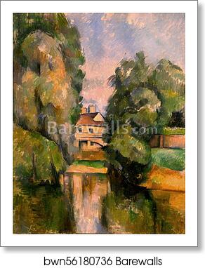 Country House by a River by Paul Cézanne, Art Print