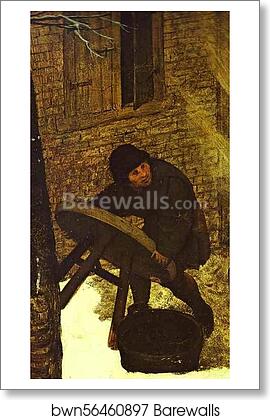 The Hunters in the Snow (January). Detail by Pieter Bruegel The Elder, Art Print The Hunters in the Snow (January). Detail by Pieter Bruegel The Elder, Art Print