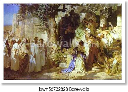 Christ and Sinner. The First Meeting of Christ and Mary Magdalene by Henryk Hector Siemiradzki, Art Print