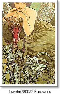 Emerald by Alphonse Mucha, Art Print