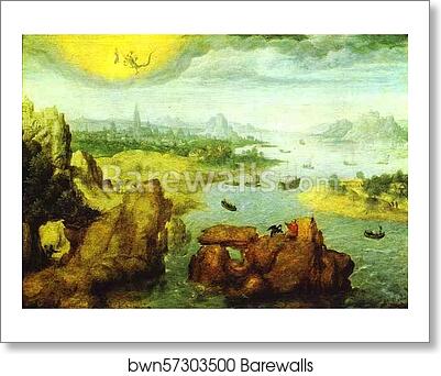 St. John on Patmos by Herri De Patinir, Called Herri Met De Bles, Art Print St. John on Patmos by Herri De Patinir, Called Herri Met De Bles, Art Print