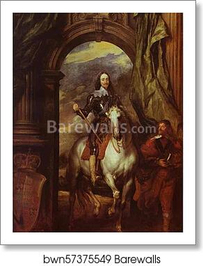 Equestrian Portrait of Charles I, King of England with Seignior de St. Antoine by Sir Anthony Van Dyck, Art Print