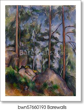 Pines and Rocks (Fontainebleau?) by Paul Cézanne, Art Print