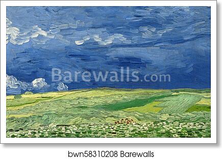 Wheatfield under thunderclouds by Vincent Van Gogh, Art Print
