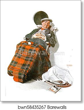 Relaxing in Chair by Norman Rockwell, Art Print