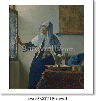 Young Woman with a Water Pitcher by Johannes Vermeer, Art Print Young Woman with a Water Pitcher by Johannes Vermeer, Art Print