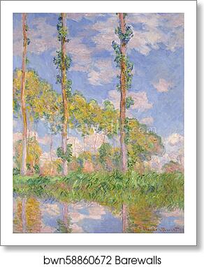 Poplars in the Sun by Claude Monet, Art Print