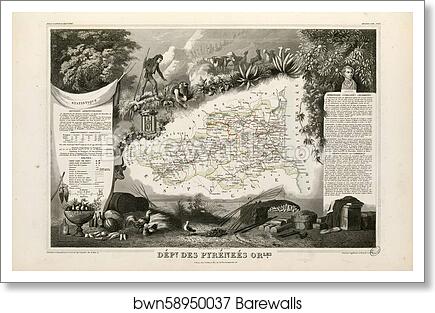Dépt. des Pyrénées Orientales (région sud) by Victor Jules Levasseur, Art Print