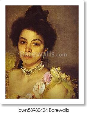 Portrait of Sophia Botkina. Detail by Valentin Serov, Art Print Portrait of Sophia Botkina. Detail by Valentin Serov, Art Print