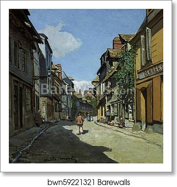 Rue de la Bavole, Honfleur by Claude Monet, Art Print