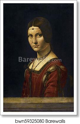 Portrait of a Woman (sometimes incorrectly "La Belle Ferronière") by Leonardo Da Vinci, Art Print Portrait of a Woman (sometimes incorrectly "La Belle Ferronière") by Leonardo Da Vinci, Art Print