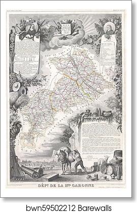 Dept. De La Haute Garonne by Victor Jules Levasseur, Art Print Dept. De La Haute Garonne by Victor Jules Levasseur, Art Print