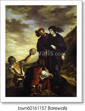 Hamlet and Horatio in the Graveyard by Eugène Delacroix, Art Print