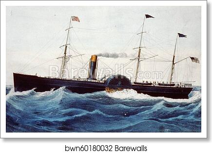 The U.S. Mail steamship Baltic (launched 1850) of the Collins Line by Currier & Ives, Art Print The U.S. Mail steamship Baltic (launched 1850) of the Collins Line by Currier & Ives, Art Print
