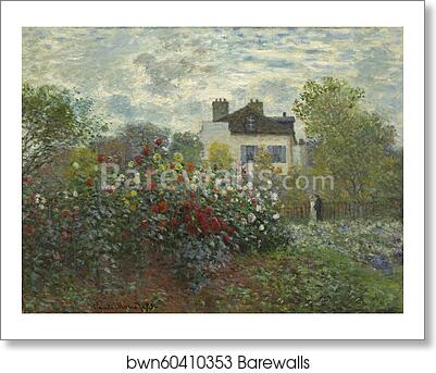 The Artist's Garden in Argenteuil (A Corner of the Garden with Dahlias) by Claude Monet, Art Print The Artist's Garden in Argenteuil (A Corner of the Garden with Dahlias) by Claude Monet, Art Print