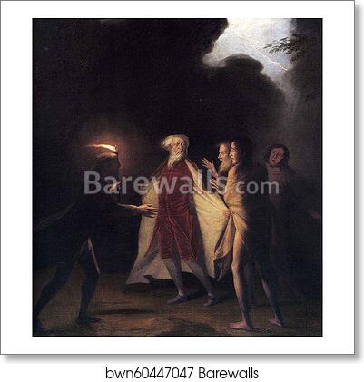 King Lear in the Tempest Tearing off His Robes by George Romney, Art Print King Lear in the Tempest Tearing off His Robes by George Romney, Art Print