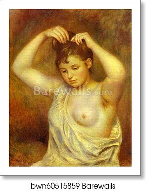 Woman Combing Her Hair. (Femme se coiffant) by Pierre-Auguste Renoir, Art Print