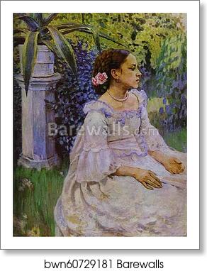 Self-Portrait with Sister. Detail by Victor Borisov-Musatov, Art Print Self-Portrait with Sister. Detail by Victor Borisov-Musatov, Art Print