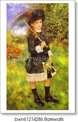 Young Girl with Parasol (Aline Nunes) by Pierre-Auguste Renoir, Art Print Young Girl with Parasol (Aline Nunes) by Pierre-Auguste Renoir, Art Print