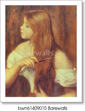 Young Girl Combing Her Hair by Pierre-Auguste Renoir, Art Print