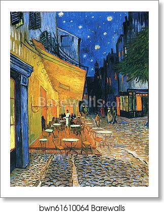 Terrace of the café on the Place du Forum in Arles in the evening by Vincent Van Gogh, Art Print Terrace of the café on the Place du Forum in Arles in the evening by Vincent Van Gogh, Art Print