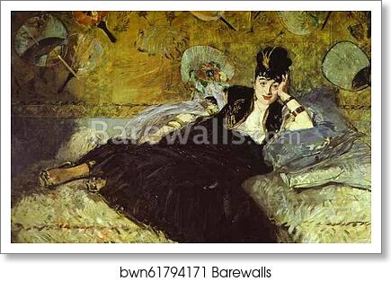 Woman with Fans (Nina de Callias) by Edouard Manet, Art Print