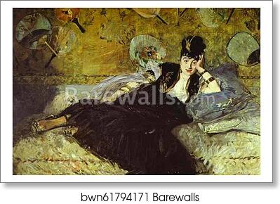 Woman with Fans (Nina de Callias) by Edouard Manet, Art Print Woman with Fans (Nina de Callias) by Edouard Manet, Art Print