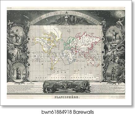 Planisphere by Victor Jules Levasseur, Art Print