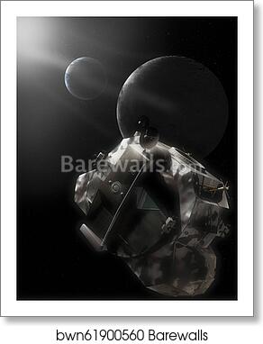 Apollo 10's Snoopy LEM makes a close approach to the Earth/Moon System by Steven Hobbs/Stocktrek Images, Art Print