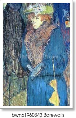 Jane Avril Entering the Moulin Rouge by Henri De Toulouse-Lautrec, Art Print
