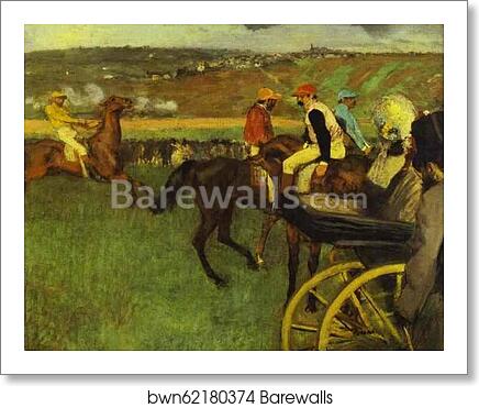 At the Races, Amateur Jockeys by Edgar Degas, Art Print