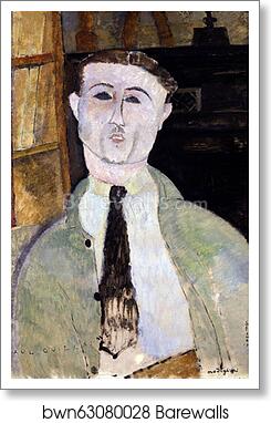 Paul Guillaume by Amedeo Modigliani, Art Print