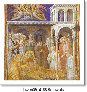 Death of St. Martin by Simone Martini, Art Print